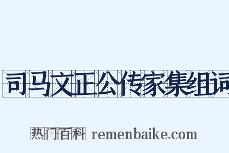 司马文正公传家集组词是什么意思的图片